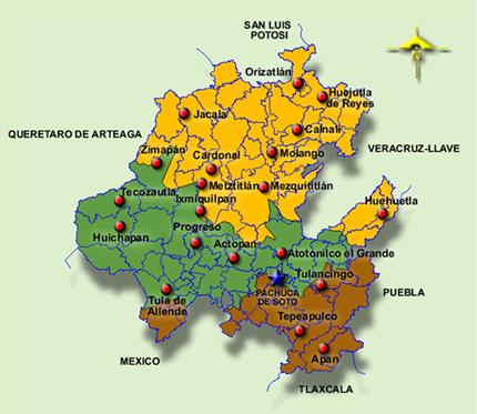 Mapa, Estado de Hidalgo